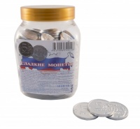 Шоколадные монеты "Сладкая монетка - 5 рублей" серебро